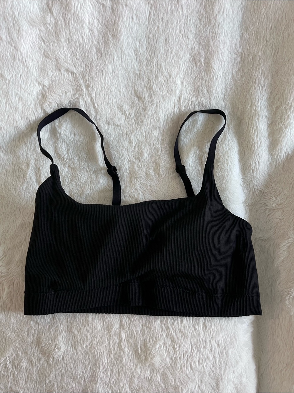 Aerie Black Ribbed Bralette - Women Intimates